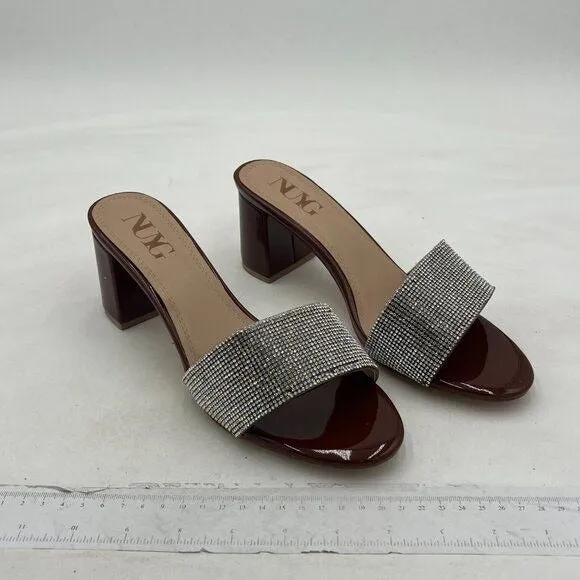 Womens Sparkly Sandals Rhinestone Flip Flop Shoes for Women,Chunky Heel Sandals