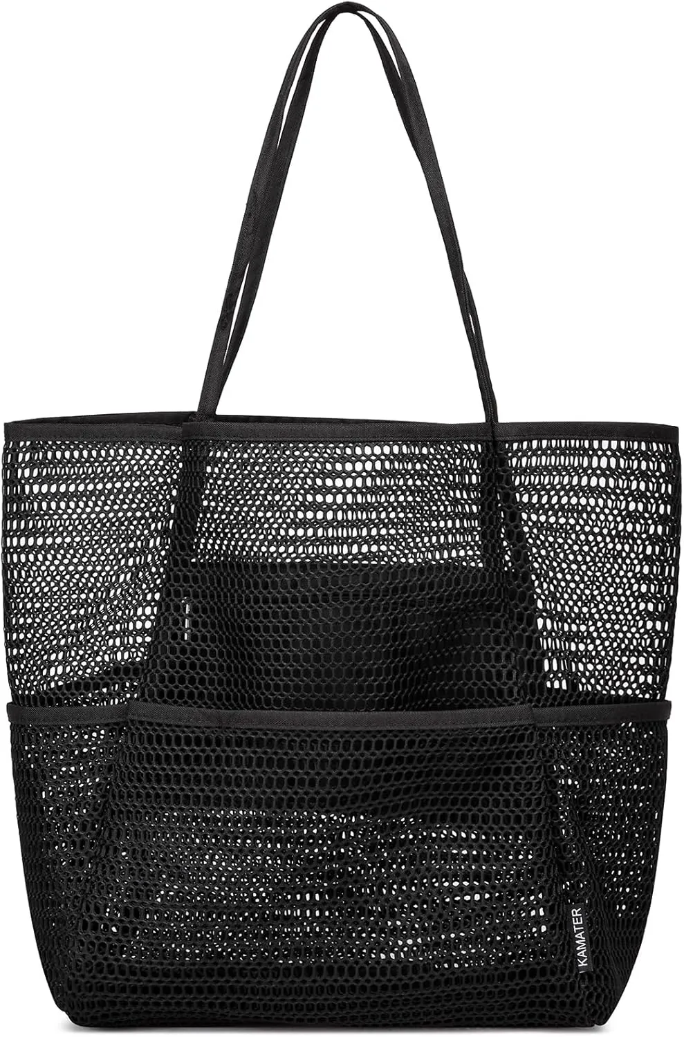 X-Large Mesh Beach Bag - Sandproof with Pocket and Zipper, Quick-Drying Beach Tote for Vacation Essentials