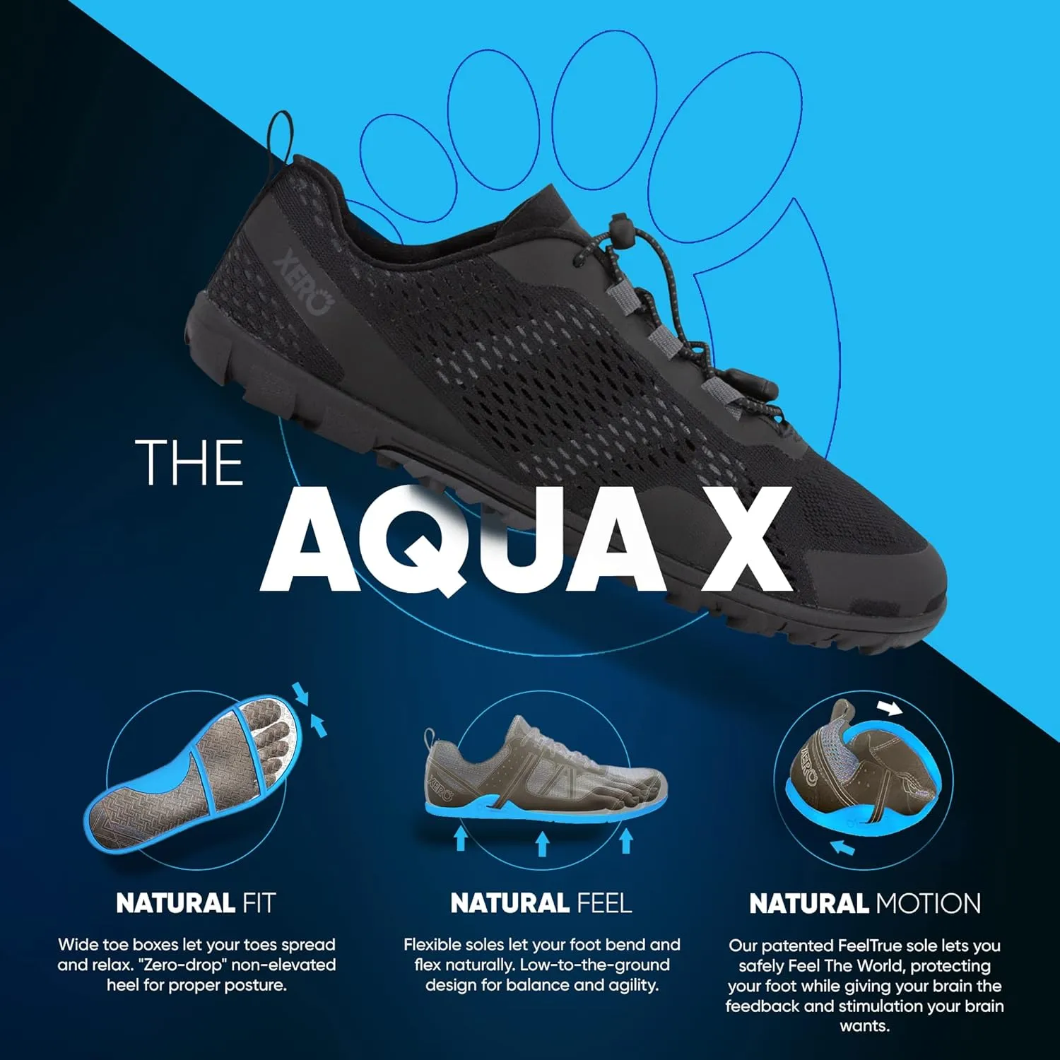 Xero Shoes Barefoot Water Shoes for Men | Aqua X Sport Men's Water Shoes | Wide Toe Box, Zero Drop Heel, Minimalist for Beach, Hiking, Running