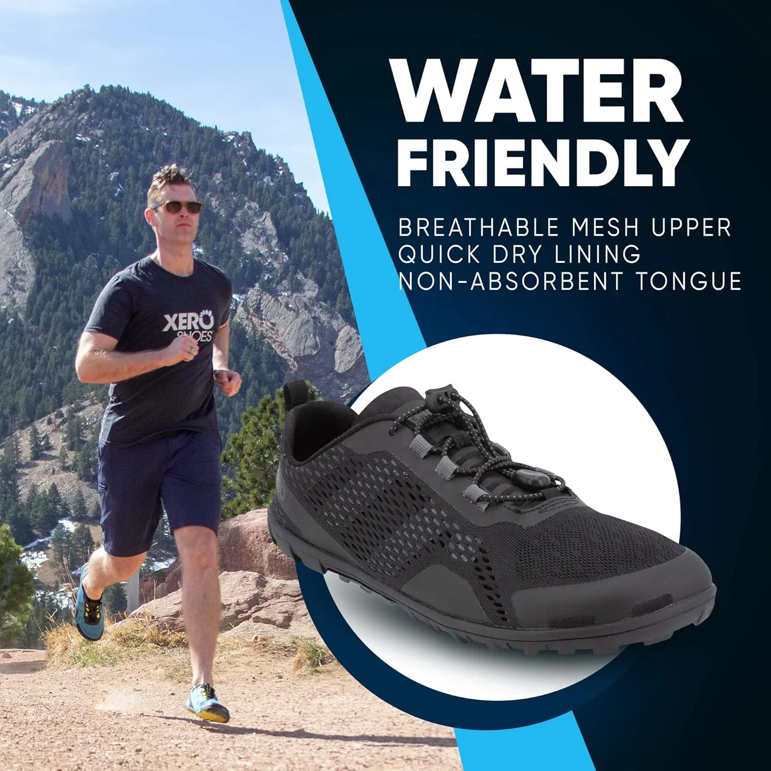 Xero Shoes Barefoot Water Shoes for Men | Aqua X Sport Men's Water Shoes | Wide Toe Box, Zero Drop Heel, Minimalist for Beach, Hiking, Running