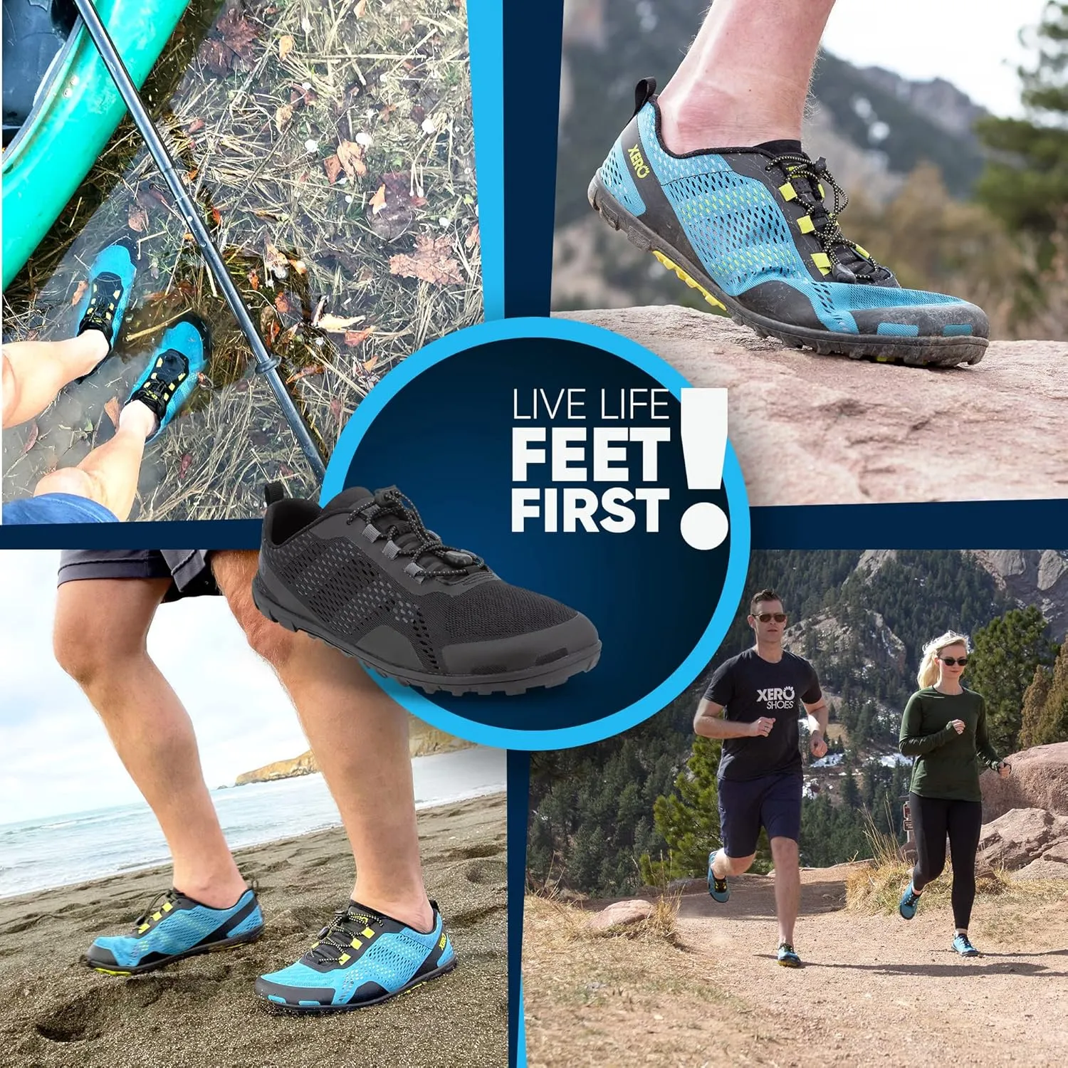 Xero Shoes Barefoot Water Shoes for Men | Aqua X Sport Men's Water Shoes | Wide Toe Box, Zero Drop Heel, Minimalist for Beach, Hiking, Running