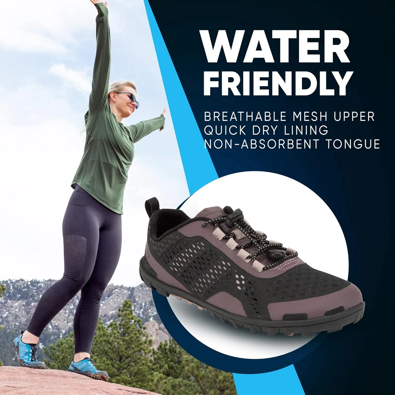 Xero Shoes Barefoot Water Shoes for Women | Aqua X Sport Women's Water Shoes | Wide Toe Box, Zero Drop Heel, Minimalist for Beach, Hiking, Running