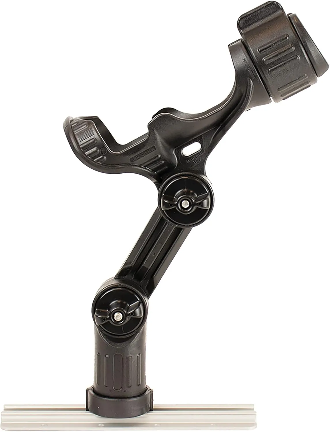 YakAttack Omega Pro Rod Holder | Track Mount Fishing Rod Holder for Kayak & Boat | Secure & Adjustable LockNLoad System | Compatible with Spinning, Casting, Fly Reels | Kayak Track Mount Accessories