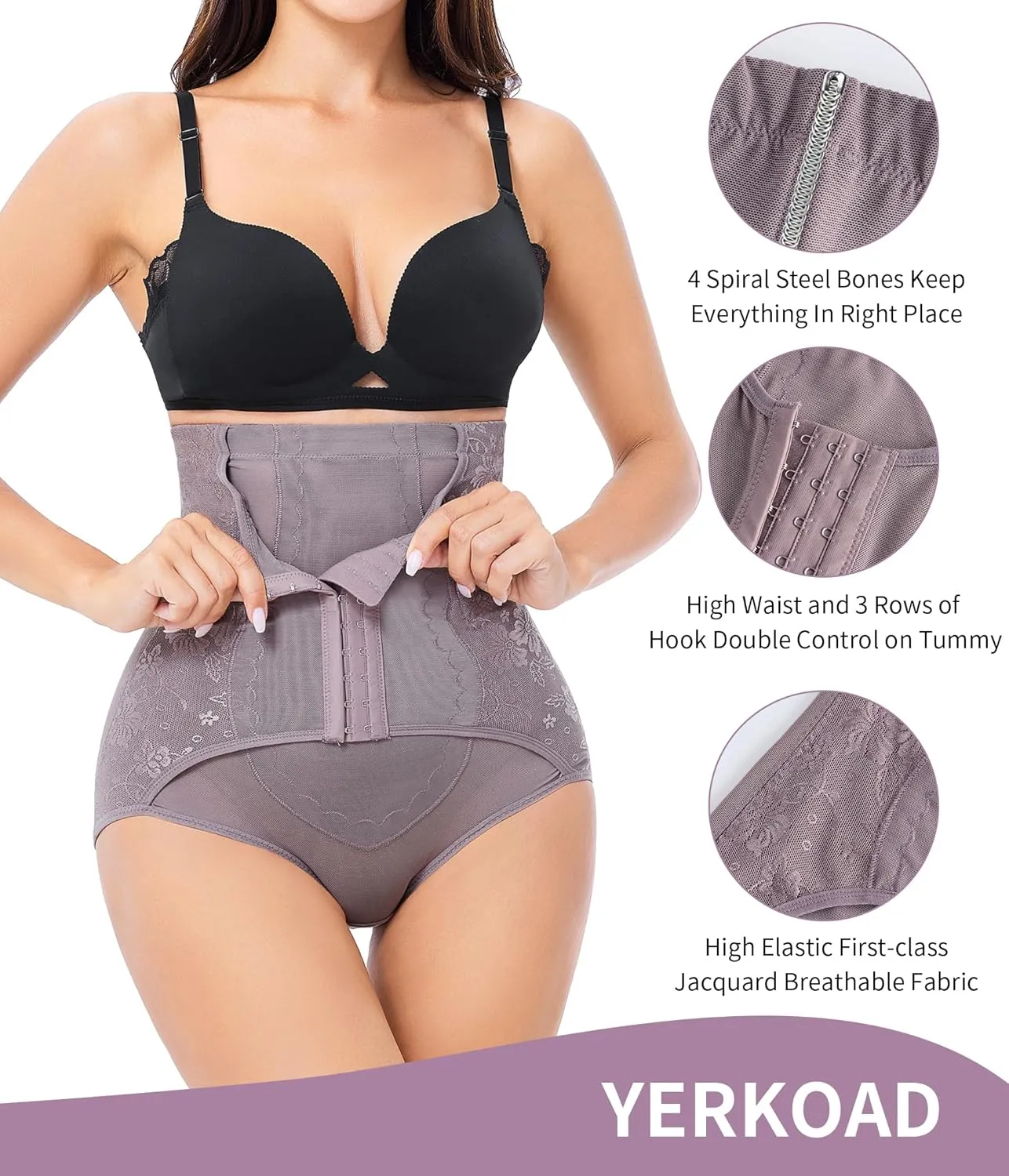 YERKOAD Tummy Control Panties for Women Shapewear Butt Lifter Short High Waist Trainer Corset Slimming Body Shaper Underwear