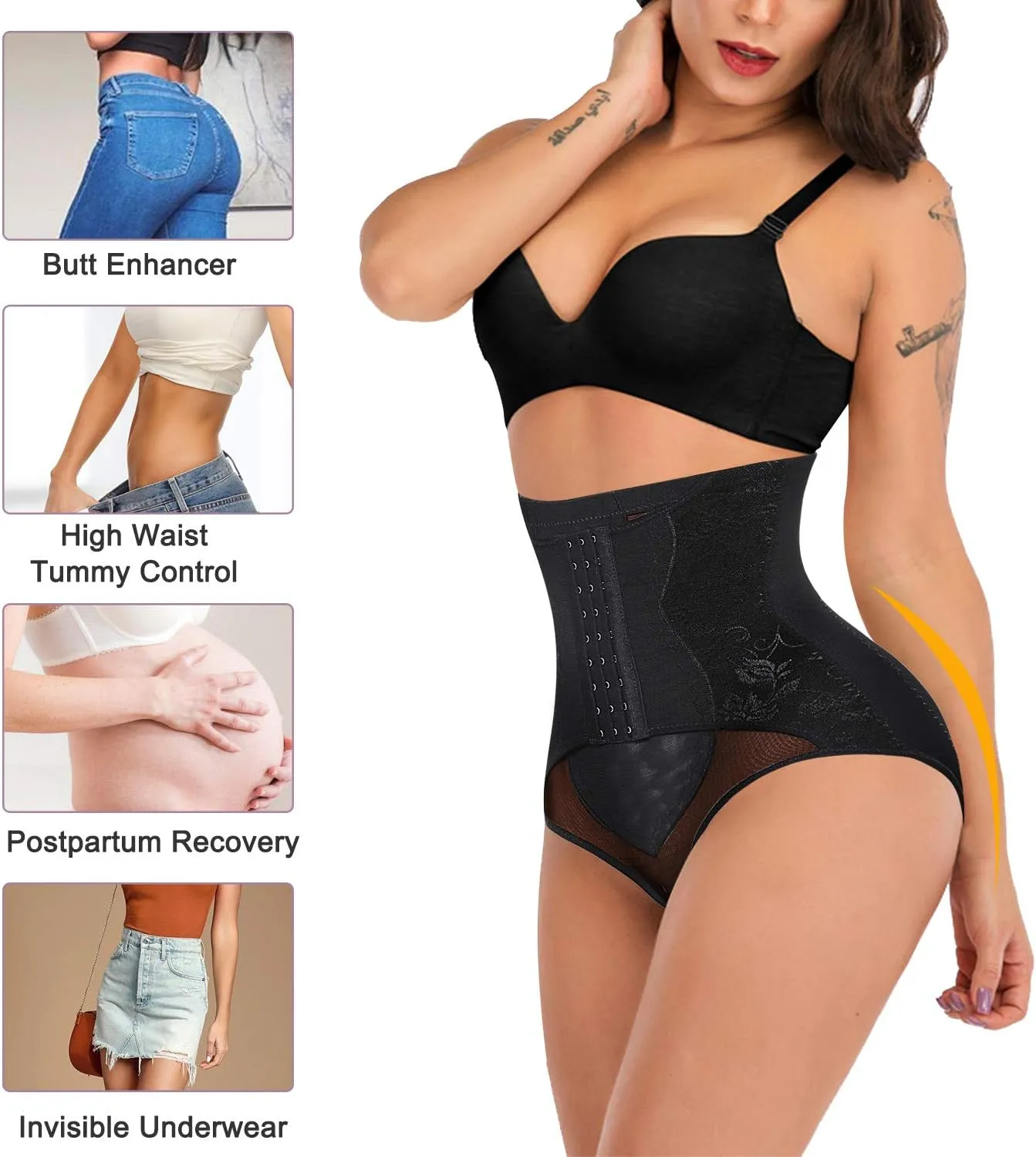 YERKOAD Tummy Control Panties for Women Shapewear Butt Lifter Short High Waist Trainer Corset Slimming Body Shaper Underwear