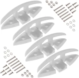 Yetaha Boat Folding Cleat, 4 Pack Flip Up Dock Mooring Cleat Marine Deck Rope Cleat Accessories with Mounting Screws for Boat Kayak, 5.12inch