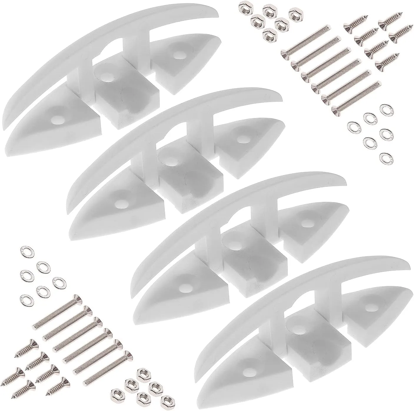Yetaha Boat Folding Cleat, 4 Pack Flip Up Dock Mooring Cleat Marine Deck Rope Cleat Accessories with Mounting Screws for Boat Kayak, 5.12inch