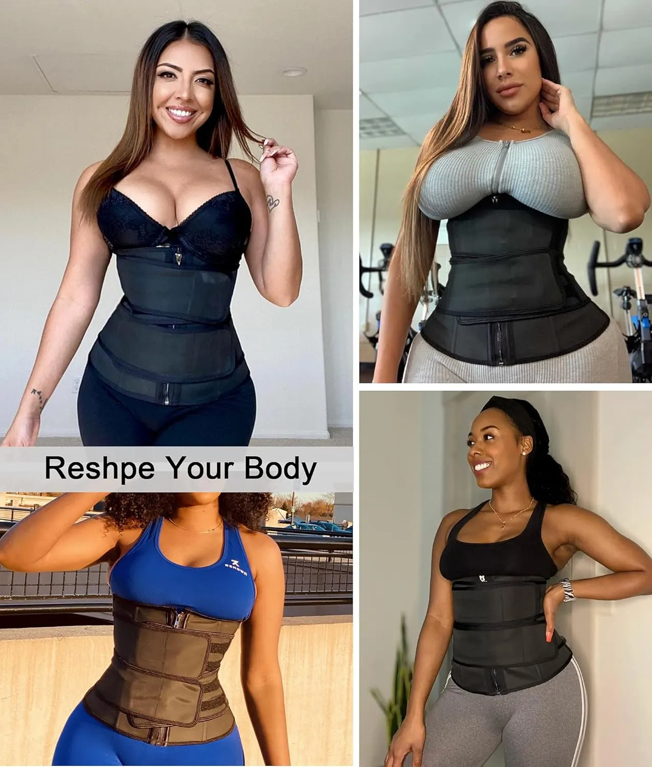 YIANNA Waist Trainer for Women Latex Underbust Double Training Belt Tummy Control Waist Cincher Sport Girdle