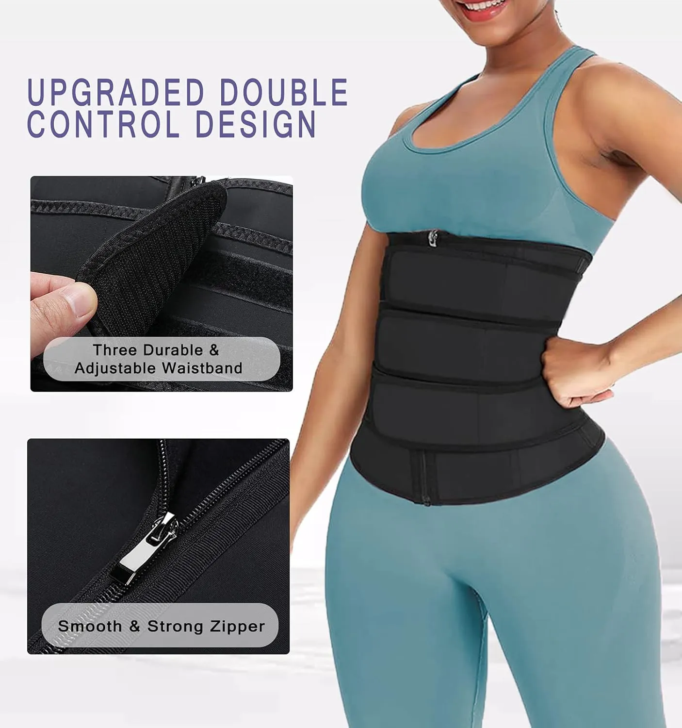 YIANNA Waist Trainer for Women Latex Underbust Double Training Belt Tummy Control Waist Cincher Sport Girdle