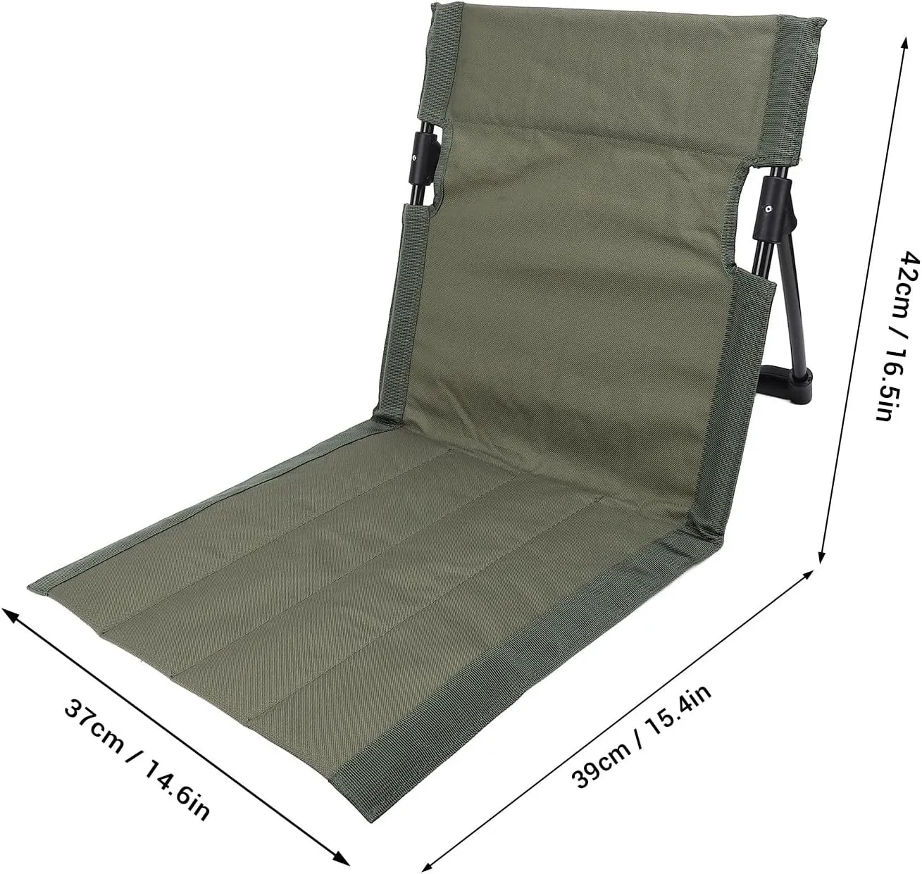 Yosoo Beach Floor Chair Adjustable Back Support Lightweight Portable Camping Chair Breathable Folding Floor Chair Outdoor Fishing Picnic (Green)