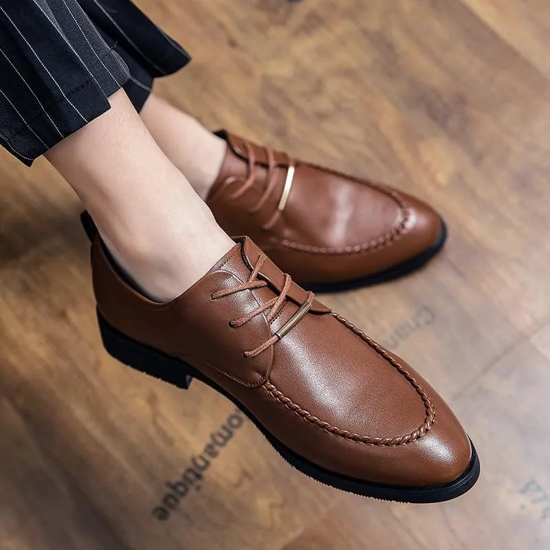 YZABEL Men's Classic Pointed Toe Lace Up Oxford Shoes, Breathable Stylish Business Casual Shoes, Rubber Non-Slip for Daily Commuting Activity