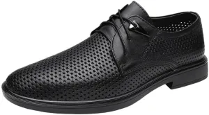 YZABEL Men's Lace Up Formal Oxford Shoes, Pointed Toe Breathable Stylish Business Casual Shoes, Rubber Non-Slip for Formal and Everyday Wear