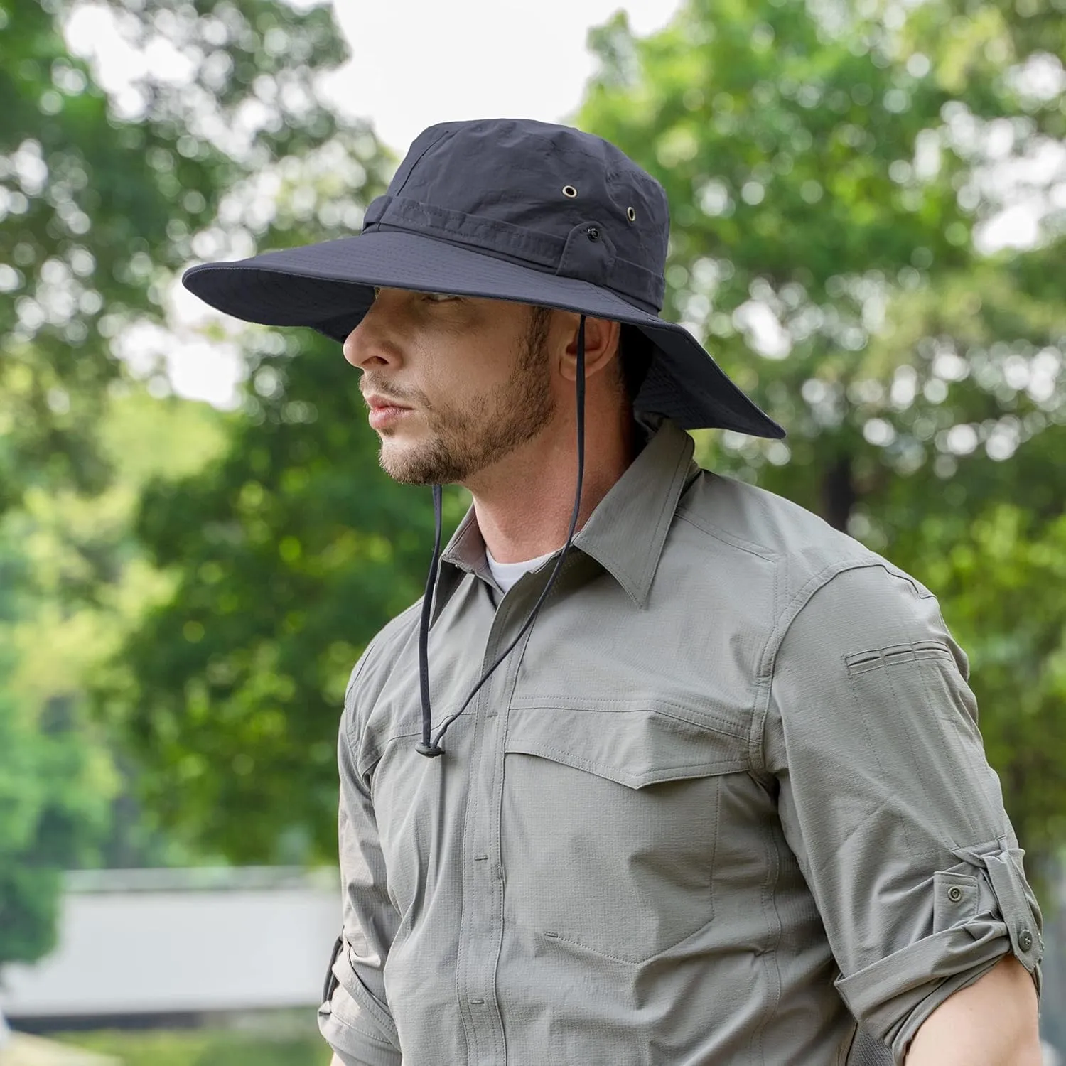 ZLYC Outdoor Extra Wide Brim Sun Hat for Men and Women Waterproof Bucket Boonie Hat