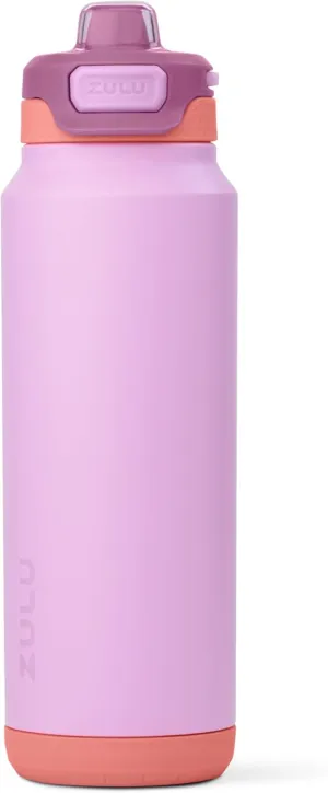 ZULU Powerfill Pro 32oz Stainless Steel Water Bottle with Quick Fill Lid, Triple Walled Vacuum Insulated Metal, Leak Proof Locking Lid, Sip and Chug, Reusable BPA Free, Sherbert