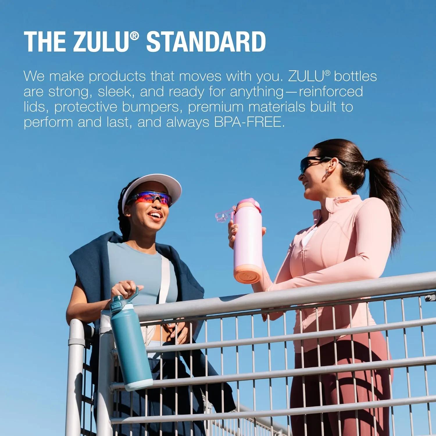 ZULU Powerfill Pro 32oz Stainless Steel Water Bottle with Quick Fill Lid, Triple Walled Vacuum Insulated Metal, Leak Proof Locking Lid, Sip and Chug, Reusable BPA Free, Sherbert